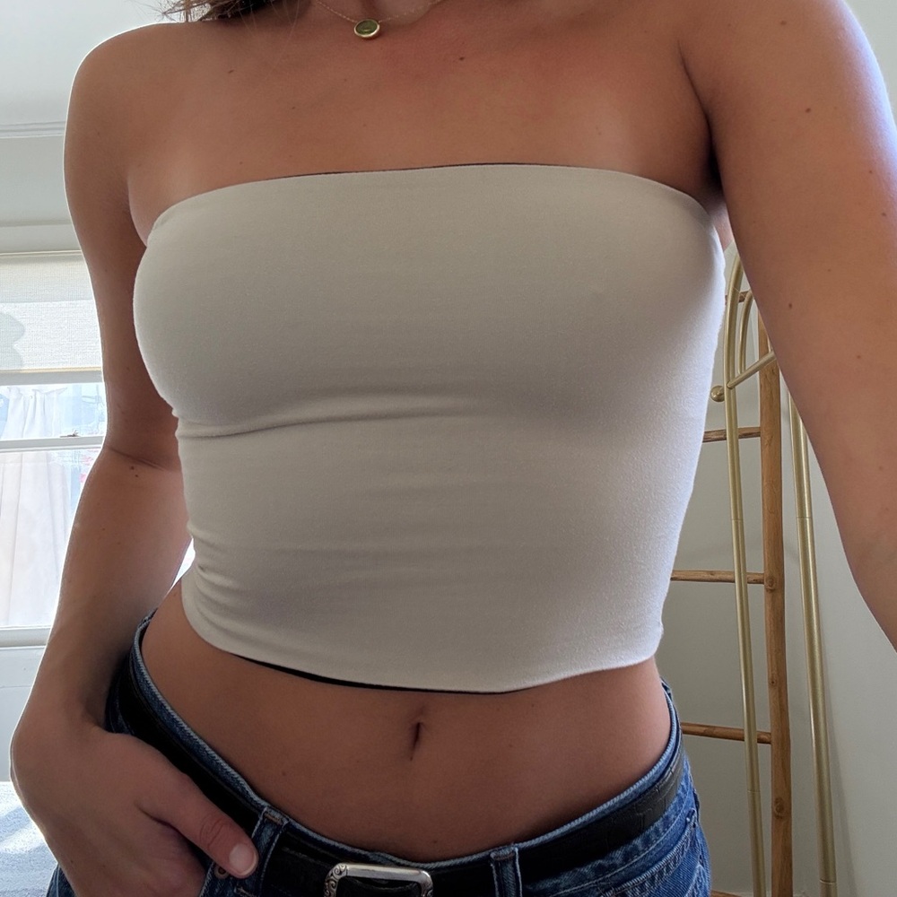 Commense Cream Tube Top